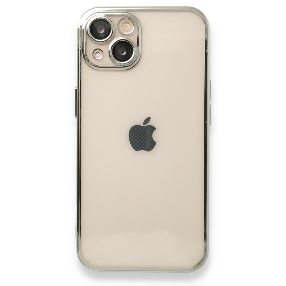  iPhone 13 Kılıf Razer Lensli Silikon - Gümüş