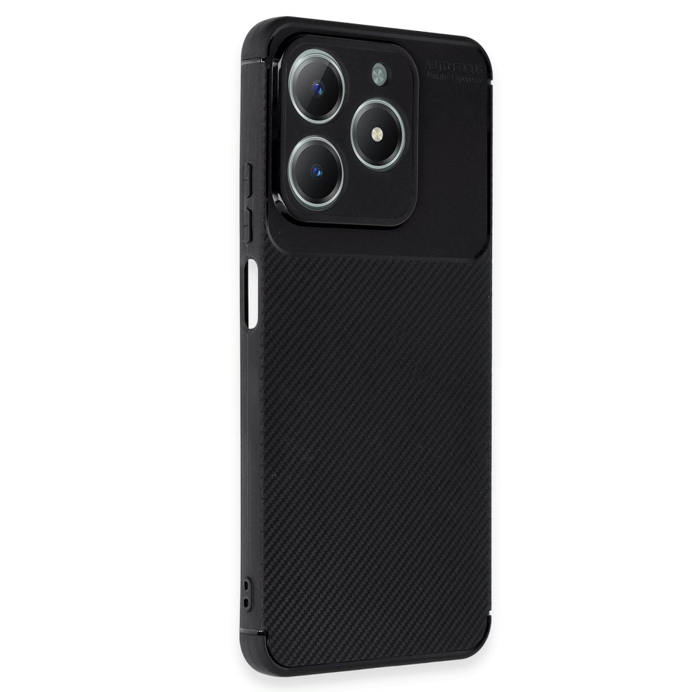 Realme C61 Kılıf Auto Focus Karbon Kapak - Siyah Realme C61 Kılıf Auto Focus Karbon Kapak - Siyah