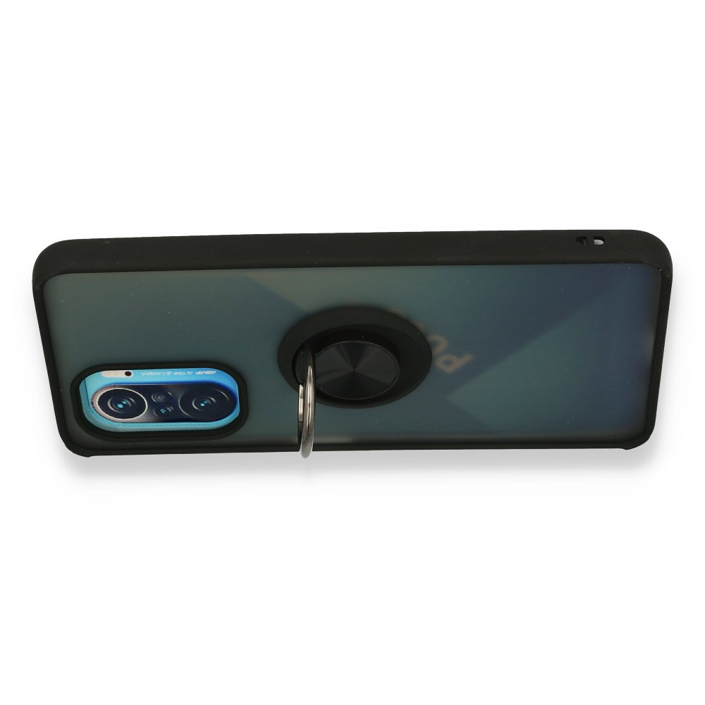 Redmi K40 Kılıf Montreal Yüzüklü Silikon Kapak - Siyah Redmi K40 Kılıf Montreal Yüzüklü Silikon Kapak - Siyah