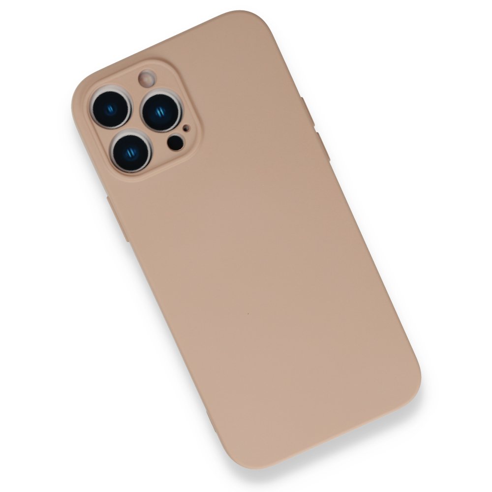  iPhone 13 Pro Max Kılıf Nano içi Kadife Silikon - Pudra