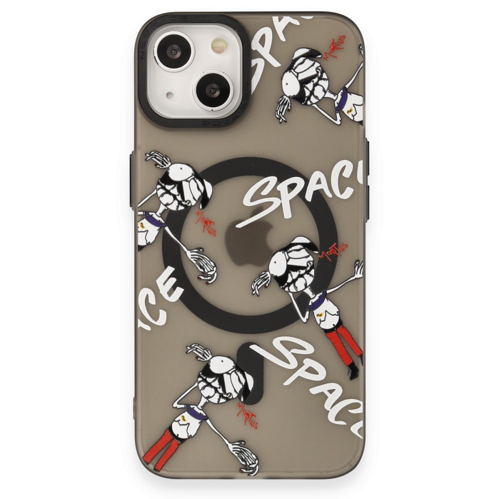 iPhone 14 Kılıf Apollo Magneticsafe Desenli Kapak - Apollo Siyah - 3