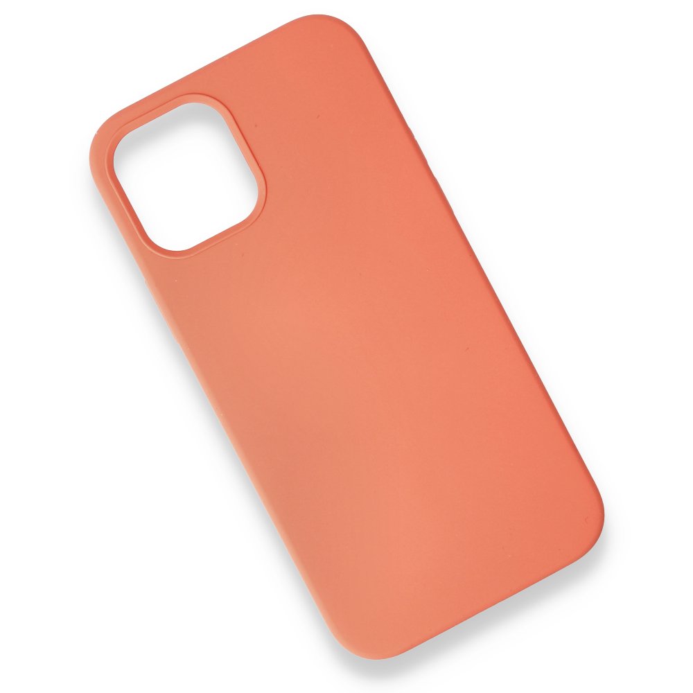  iPhone 12 Mini Kılıf Magneticsafe Lansman Silikon Kapak - Turuncu