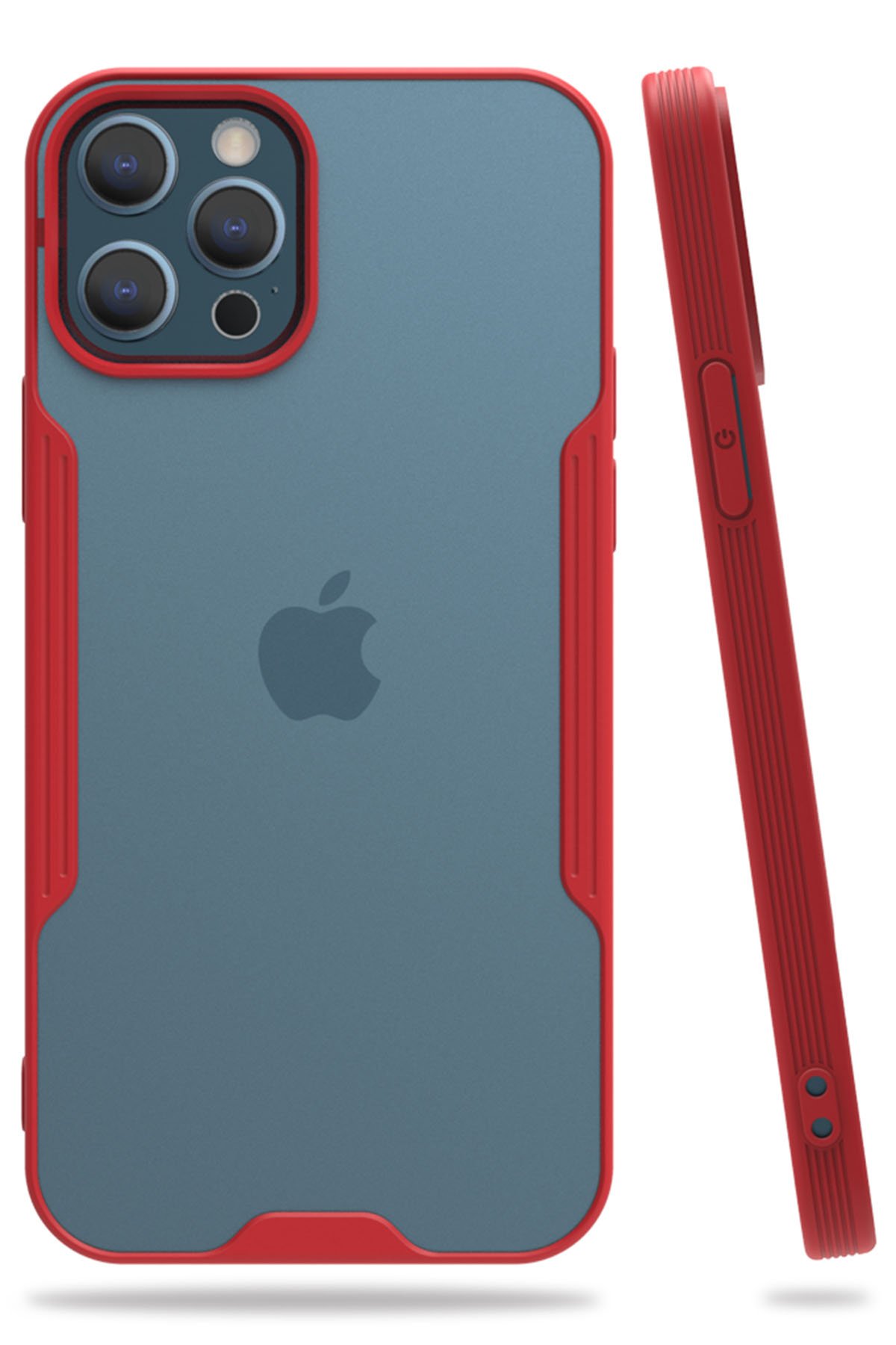  iPhone 12 Pro Max Kılıf Platin Silikon - Kırmızı