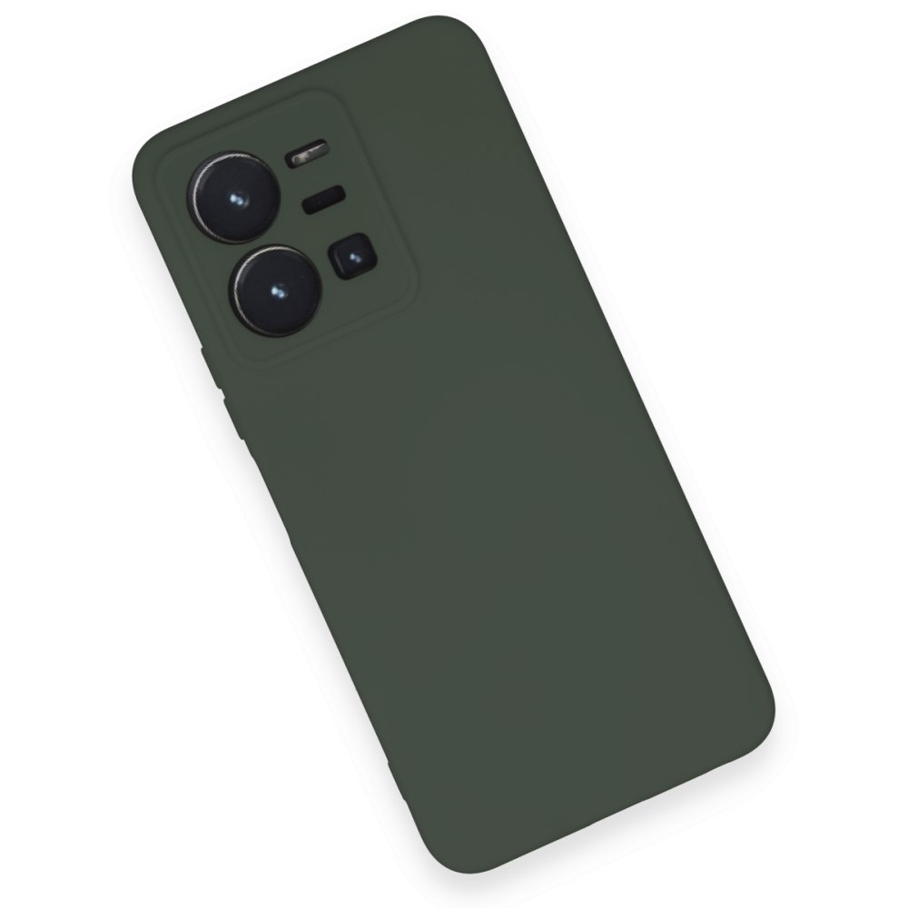  Vivo Y35 Kılıf Nano içi Kadife Silikon - Koyu Yeşil