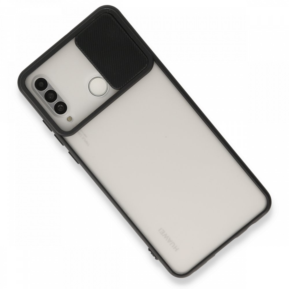 Huawei P30 Lite Kılıf Palm Buzlu Kamera Sürgülü Silikon - Siyah Huawei P30 Lite Kılıf Palm Buzlu Kamera Sürgülü Silikon - Siyah