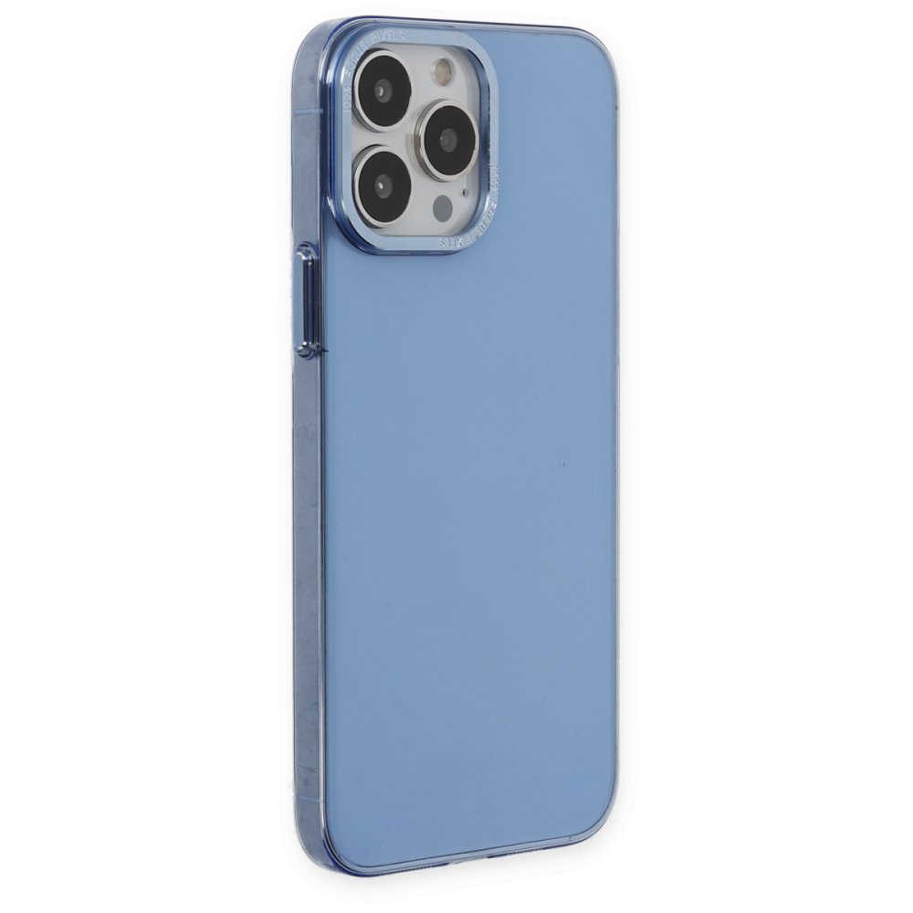  iPhone 13 Pro Kılıf Anka PC Sert Metal Kapak - Mavi