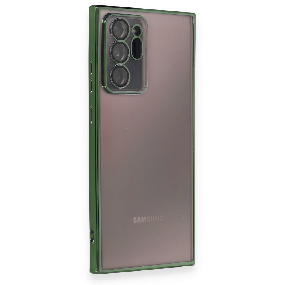  Samsung Galaxy Note 20 Ultra Kılıf Razer Lensli Silikon - Yeşil