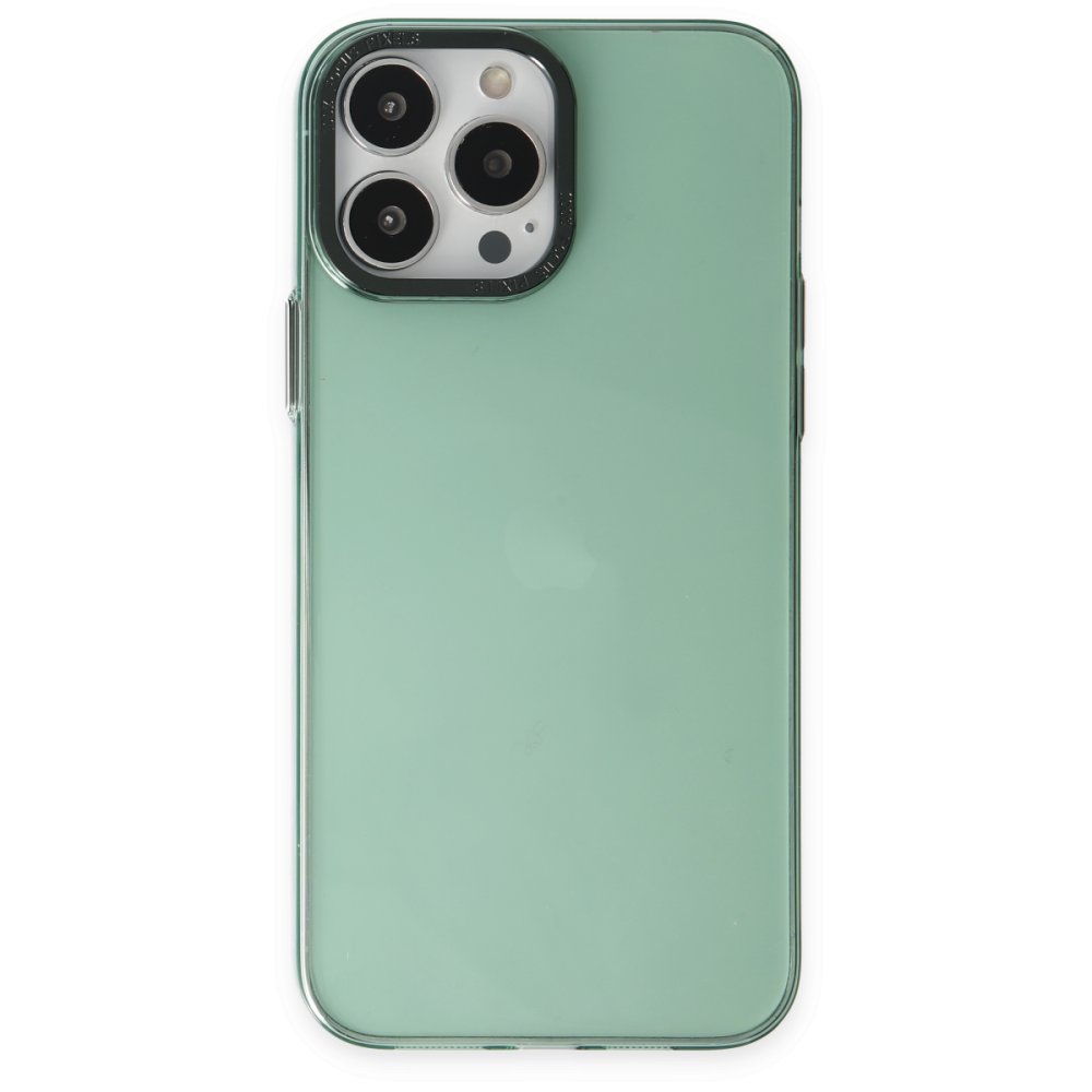  iPhone 13 Pro Max Kılıf Anka PC Sert Metal Kapak - Yeşil
