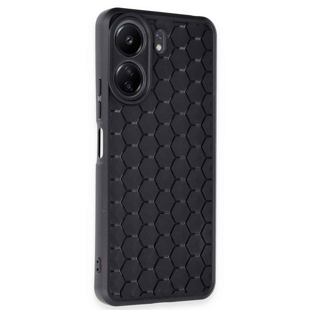 Xiaomi Poco C65 Kılıf Petek Silikon Kapak - Siyah Xiaomi Poco C65 Kılıf Petek Silikon Kapak - Siyah