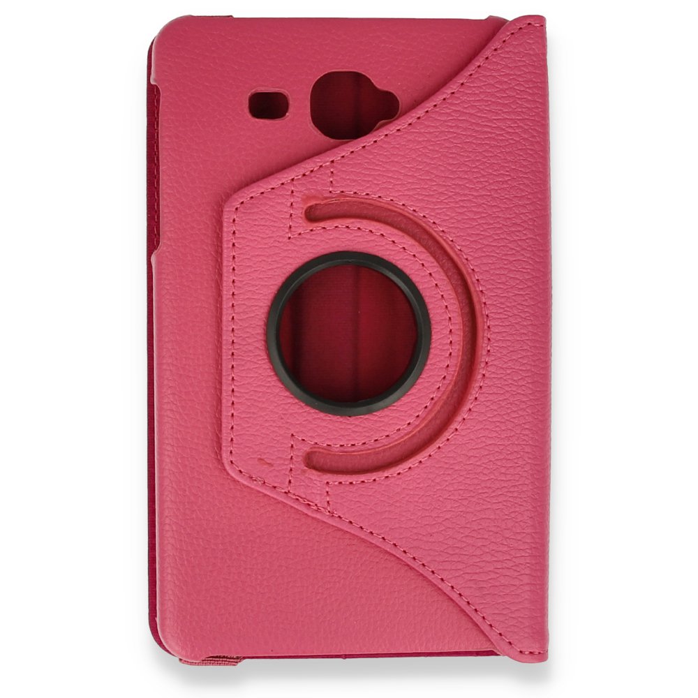  Samsung Galaxy T280 Tab A 7 Kılıf 360 Tablet Deri Kılıf - Pembe