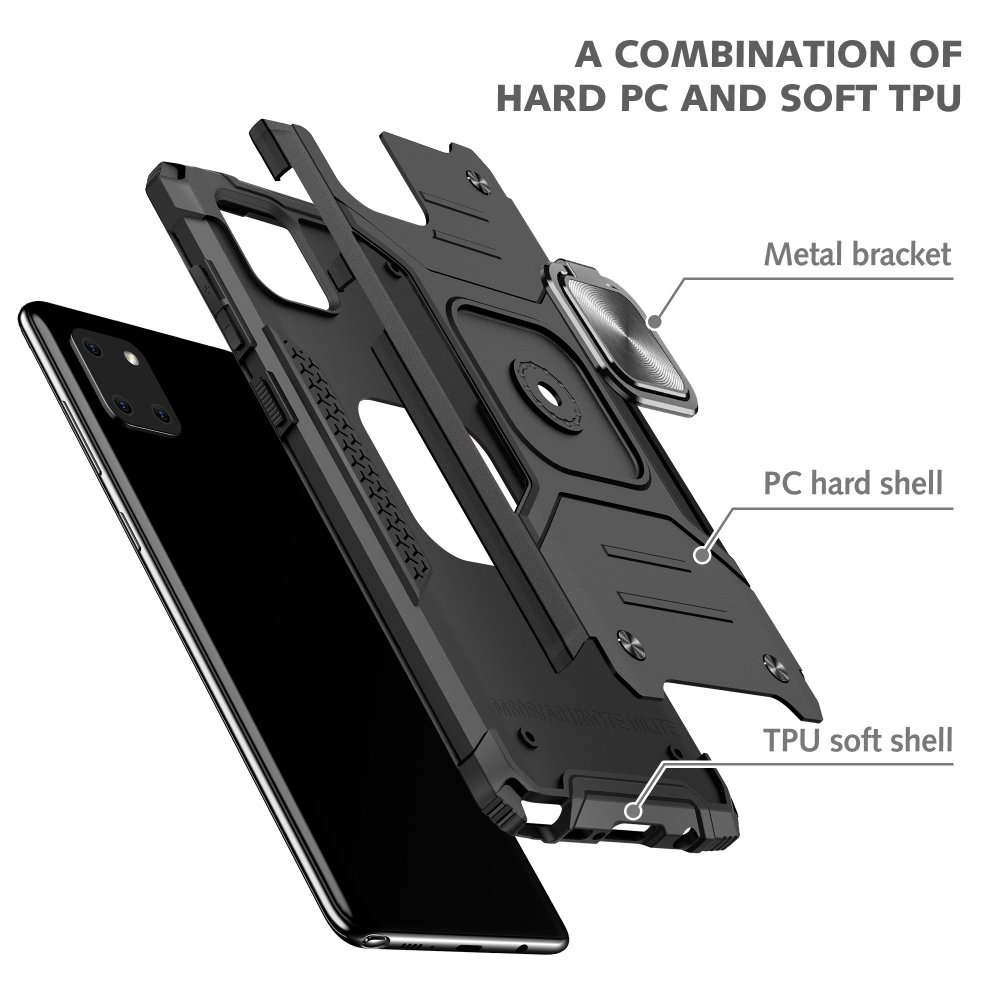  Samsung Galaxy A81 / Note 10 Lite Kılıf Zegna Yüzüklü Silikon Kapak - Siyah