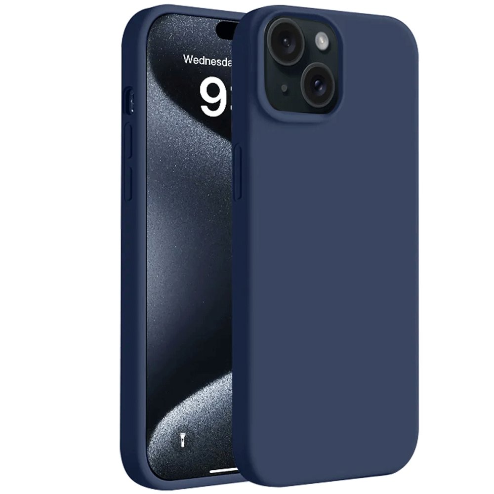  iPhone 15 Kılıf First Silikon - Lacivert