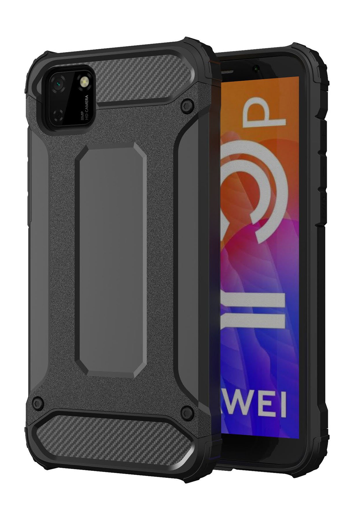 Huawei Y5P Kılıf Tank Silikon Kapak - Siyah Huawei Y5P Kılıf Tank Silikon Kapak - Siyah