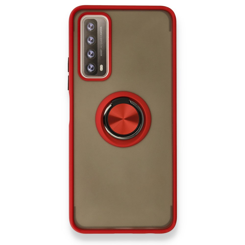 Huawei P Smart 2021 Kılıf Montreal Yüzüklü Silikon Kapak - Kırmızı  Huawei P Smart 2021 Kılıf Montreal Yüzüklü Silikon Kapak - Kırmızı