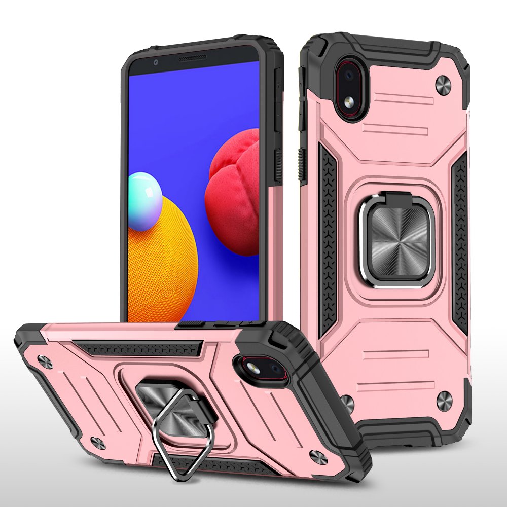  Samsung Galaxy A01 Core Kılıf Zegna Yüzüklü Silikon Kapak - Rose