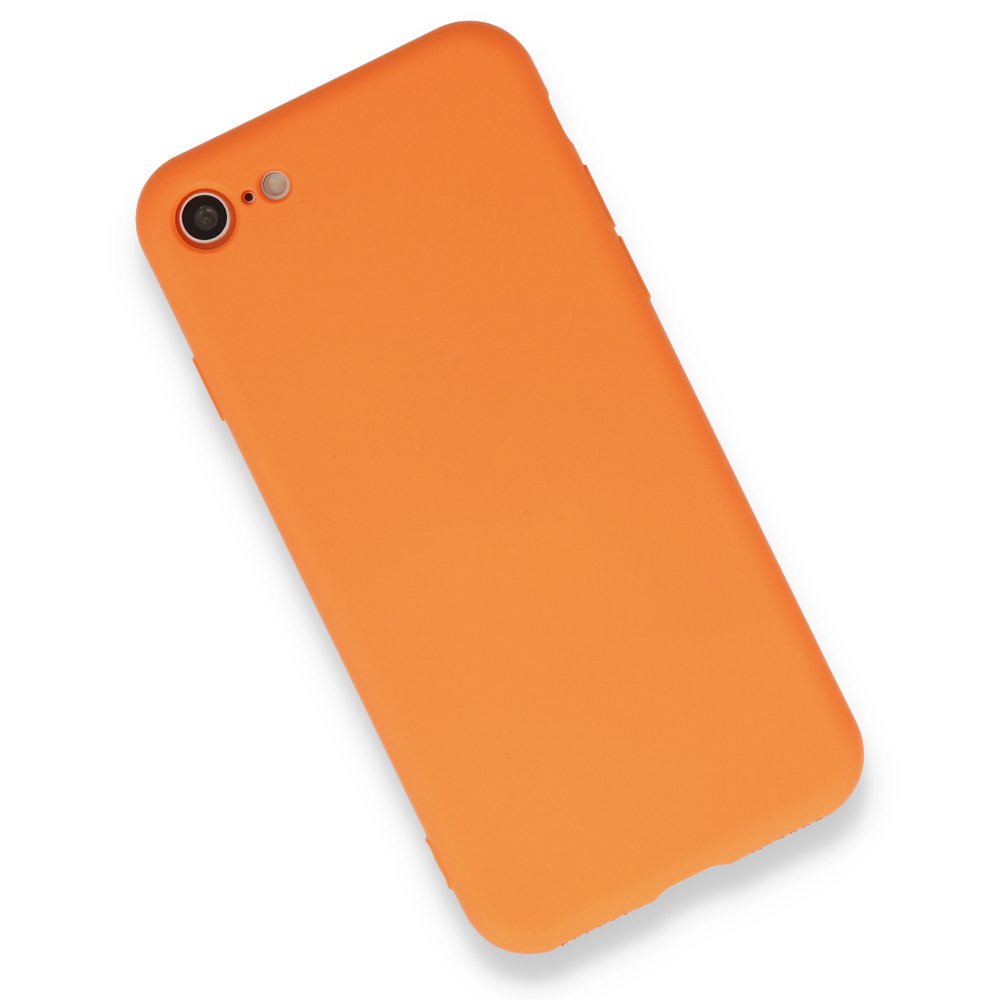  iPhone 7 Kılıf Nano içi Kadife Silikon - Turuncu