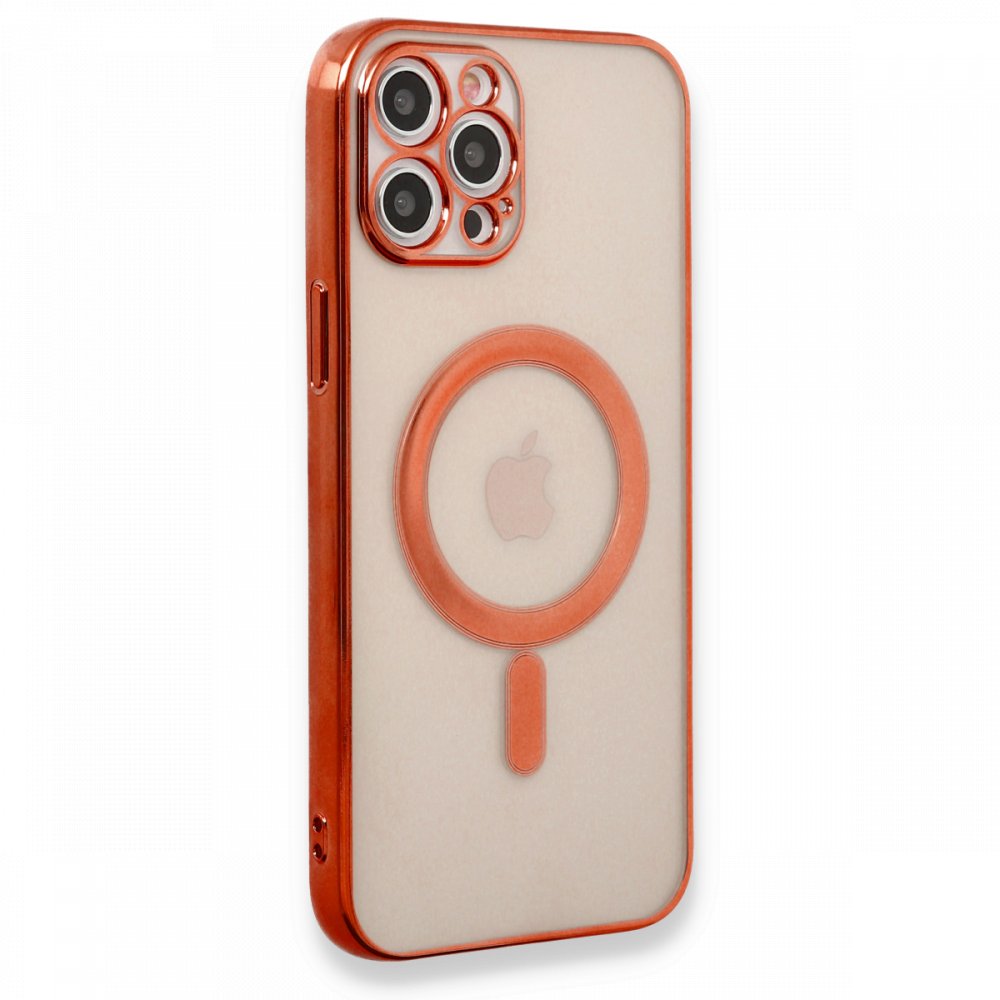  iPhone 12 Pro Kılıf Magneticsafe Lazer Silikon - Kırmızı