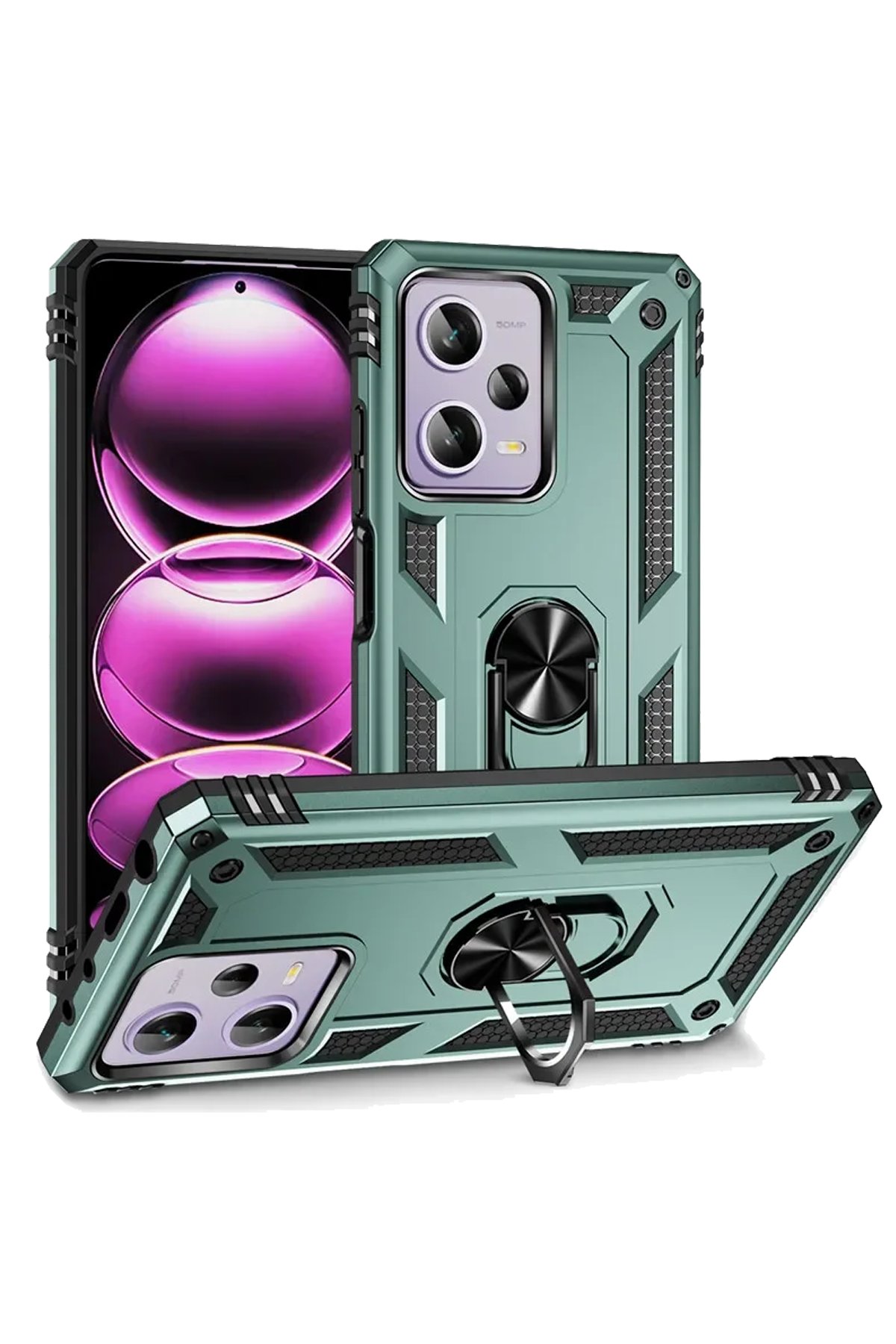 Xiaomi Poco X5 Pro 5G Kılıf Sofya Yüzüklü Silikon Kapak - Yeşil Xiaomi Poco X5 Pro 5G Kılıf Sofya Yüzüklü Silikon Kapak - Yeşil