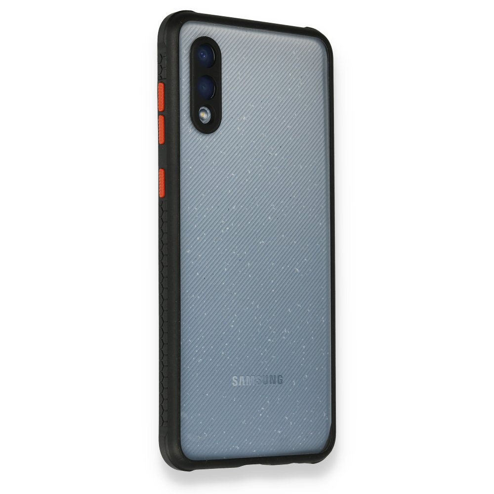  Samsung Galaxy A02 Kılıf Miami Şeffaf Silikon - Siyah