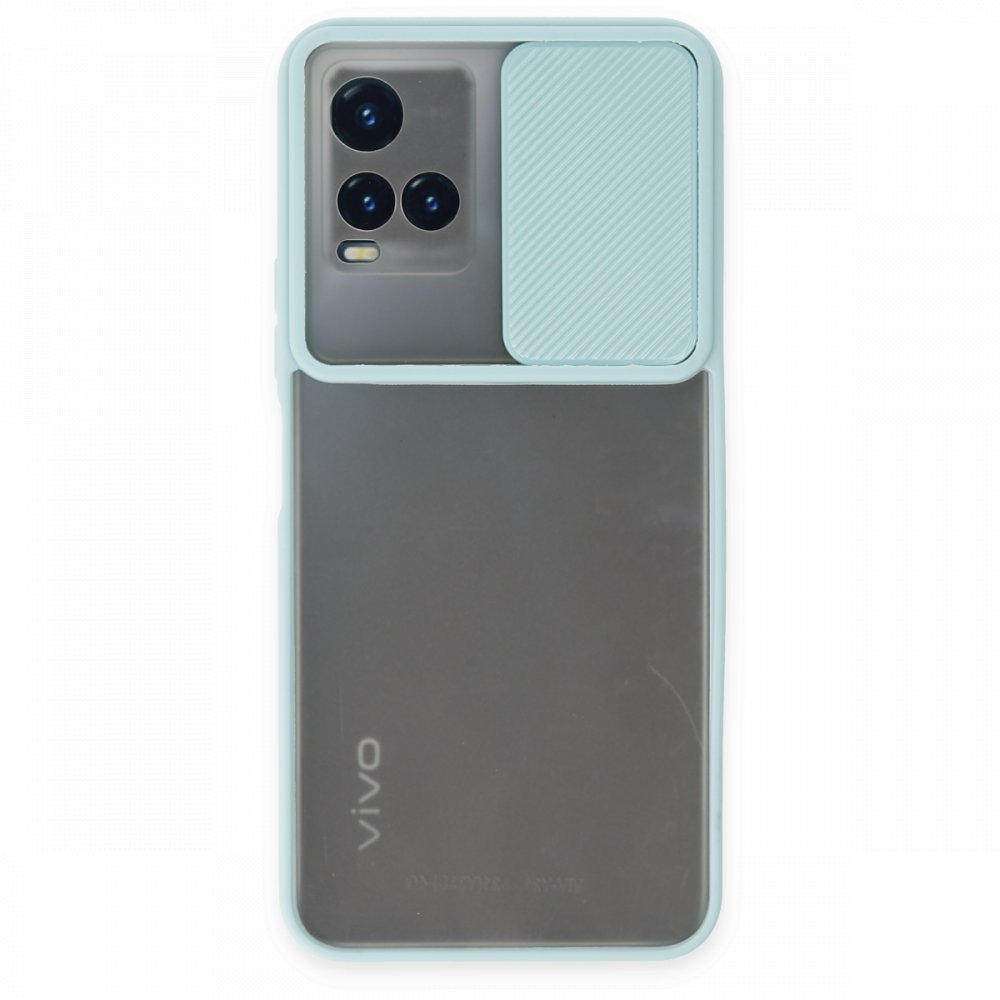  Vivo Y21S Kılıf Palm Buzlu Kamera Sürgülü Silikon - Turkuaz