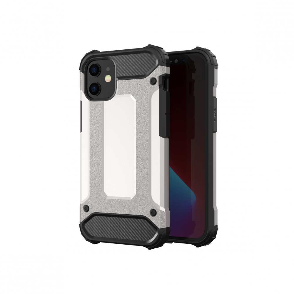  iPhone 12 Mini Kılıf Tank Silikon Kapak - Gümüş