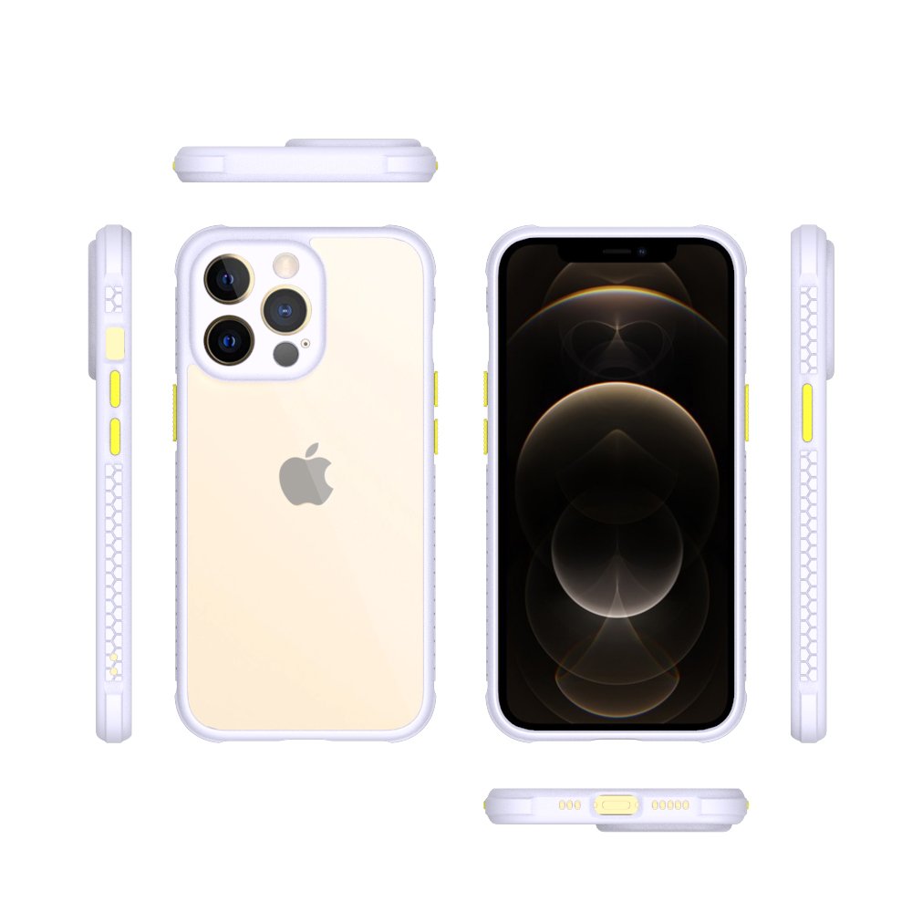  iPhone 13 Pro Kılıf Miami Şeffaf Silikon - Lila