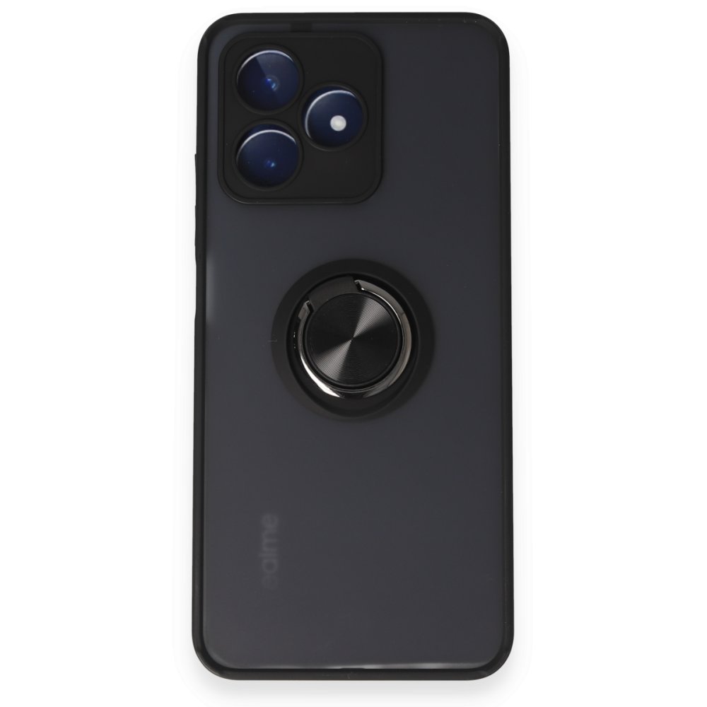 Realme C53 Kılıf Montreal Yüzüklü Silikon Kapak - Siyah Realme C53 Kılıf Montreal Yüzüklü Silikon Kapak - Siyah