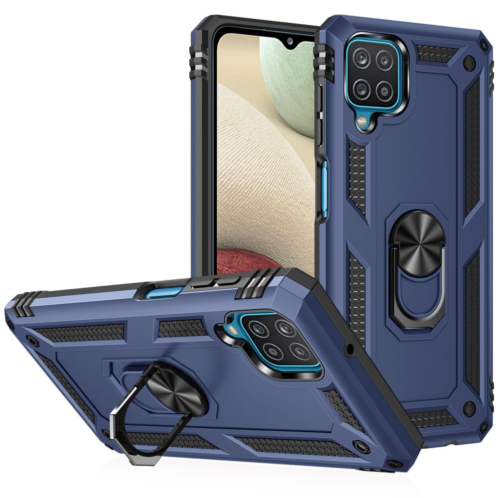  Samsung Galaxy M32 Kılıf Sofya Yüzüklü Silikon Kapak - Lacivert