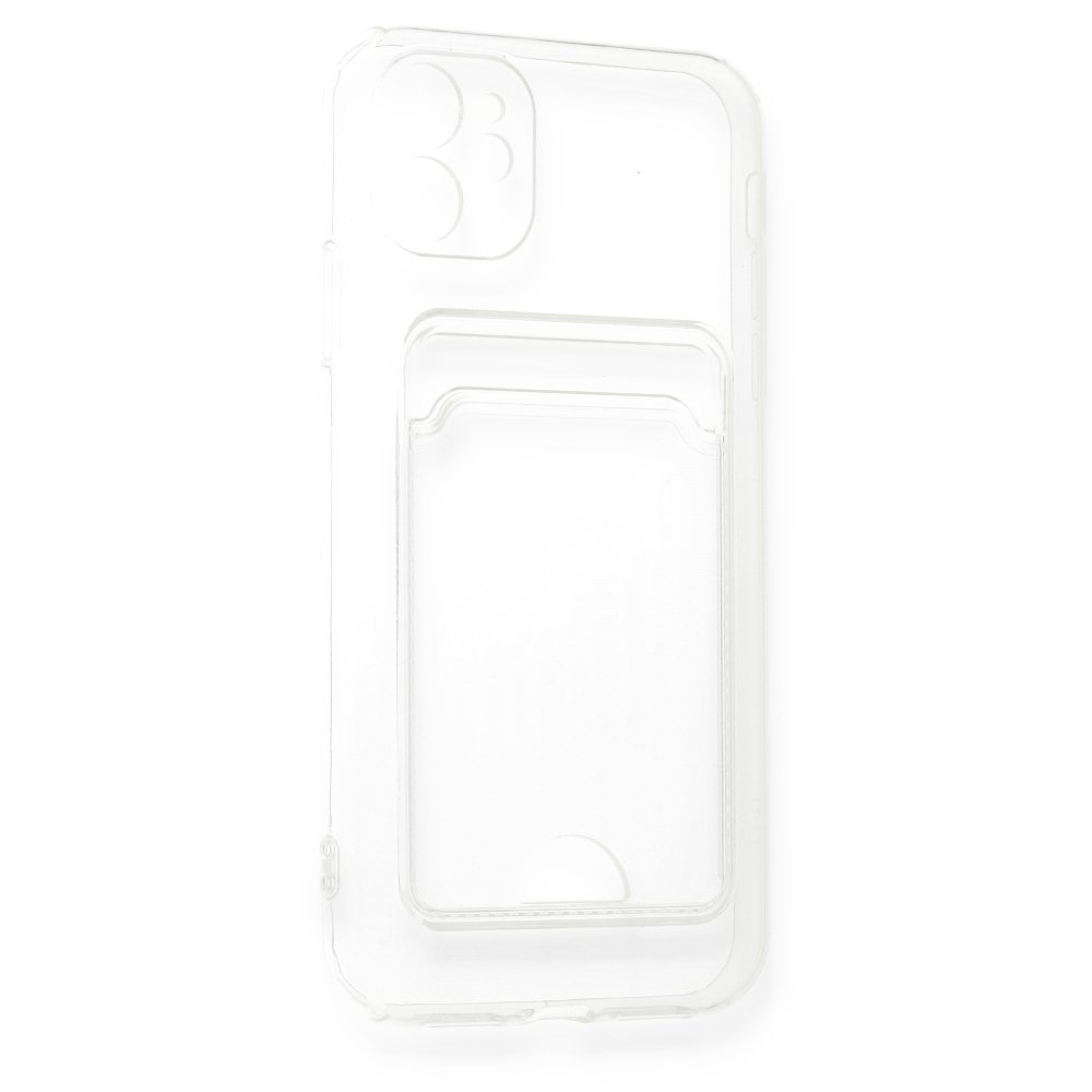  iPhone 11 Kılıf Kart Şeffaf Silikon - Şeffaf