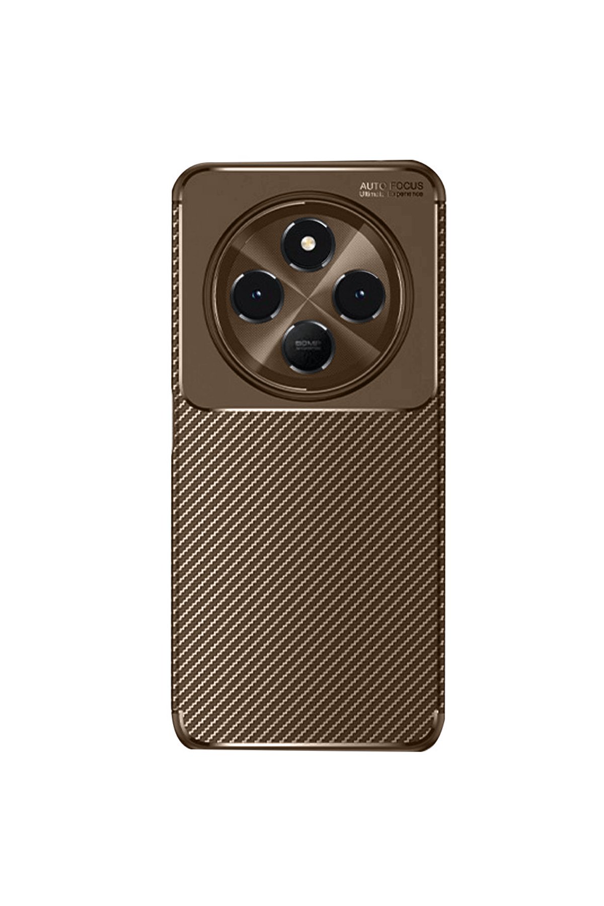 Redmi 14C Kılıf Auto Focus Karbon Kapak - Kahverengi Redmi 14C Kılıf Auto Focus Karbon Kapak - Kahverengi
