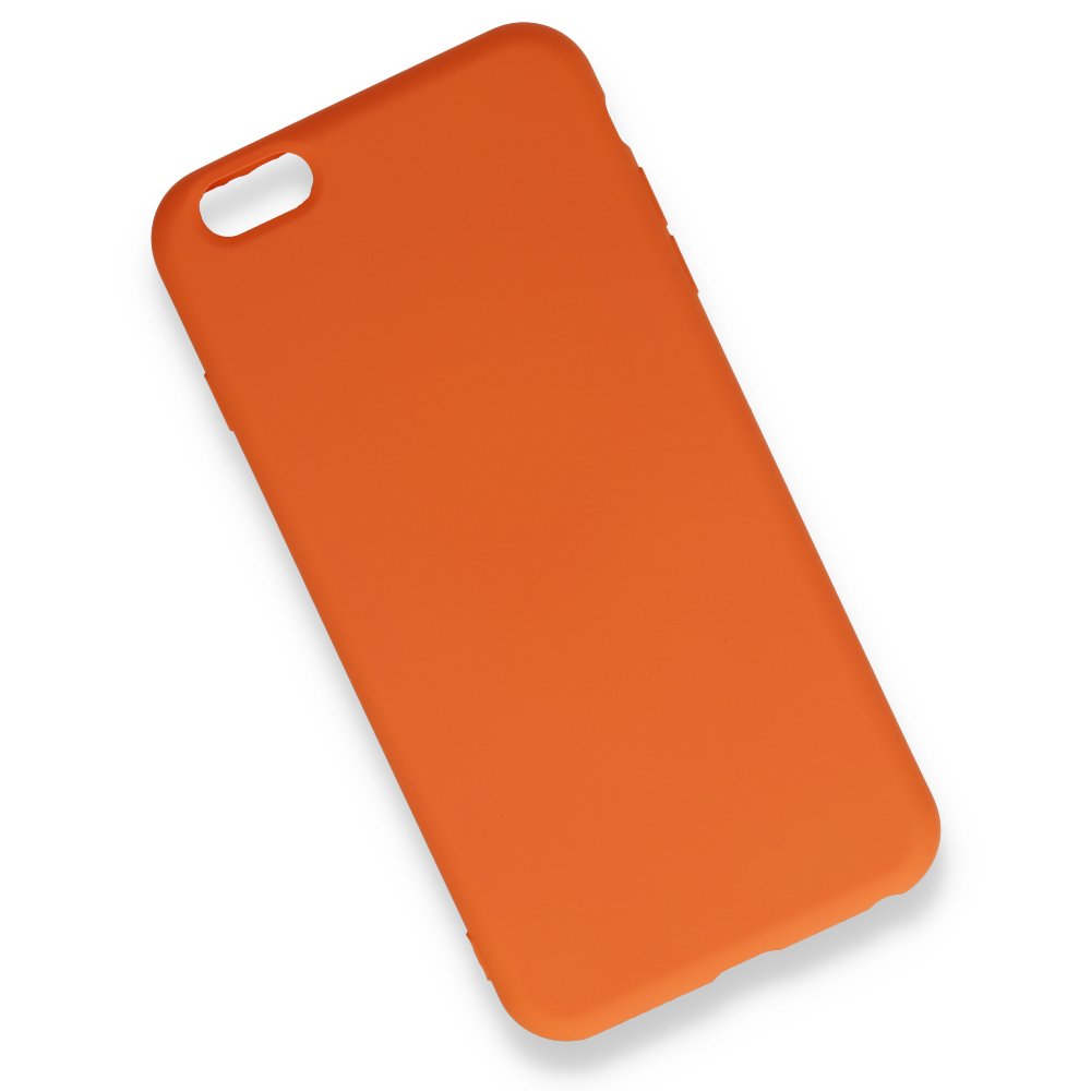 iPhone 6 Plus Kılıf Nano içi Kadife Silikon - Turuncu iPhone 6 Plus Kılıf Nano içi Kadife Silikon - Turuncu