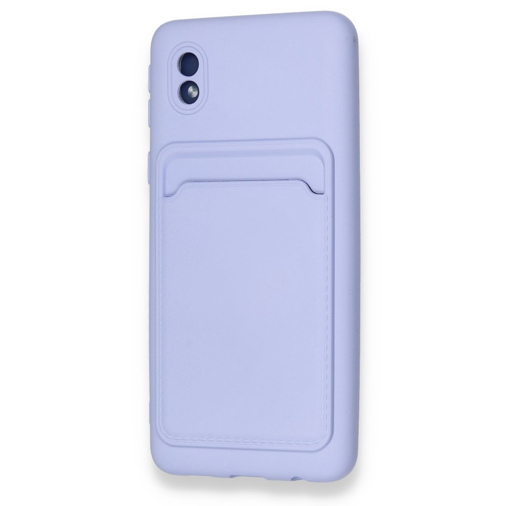  Samsung Galaxy A01 Core Kılıf Kelvin Kartvizitli Silikon - Lila