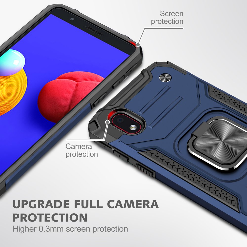  Samsung Galaxy A01 Core Kılıf Zegna Yüzüklü Silikon Kapak - Mavi