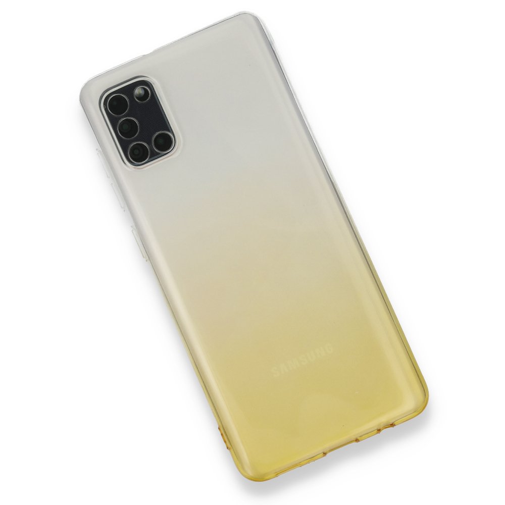  Samsung Galaxy A31 Kılıf Lüx Çift Renkli Silikon - Sarı