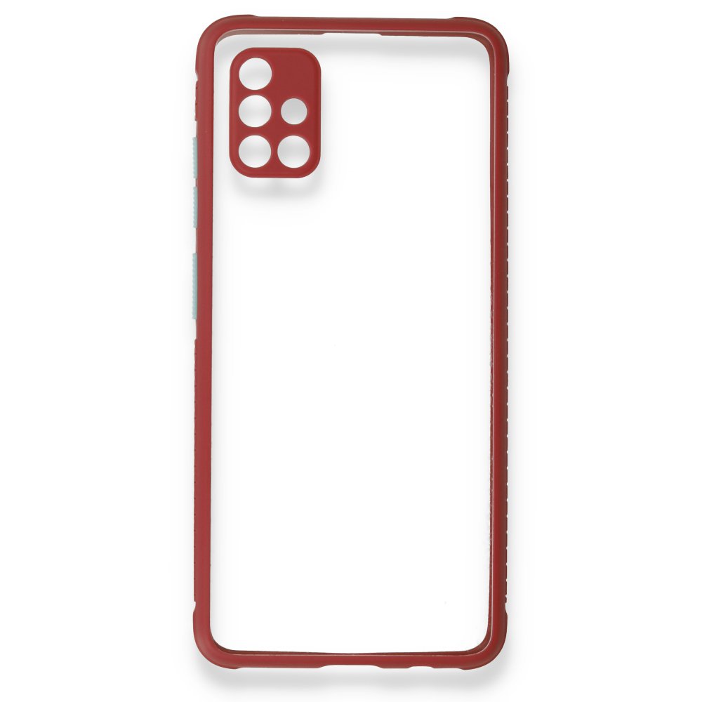  Samsung Galaxy A51 Kılıf Miami Şeffaf Silikon - Fuşya