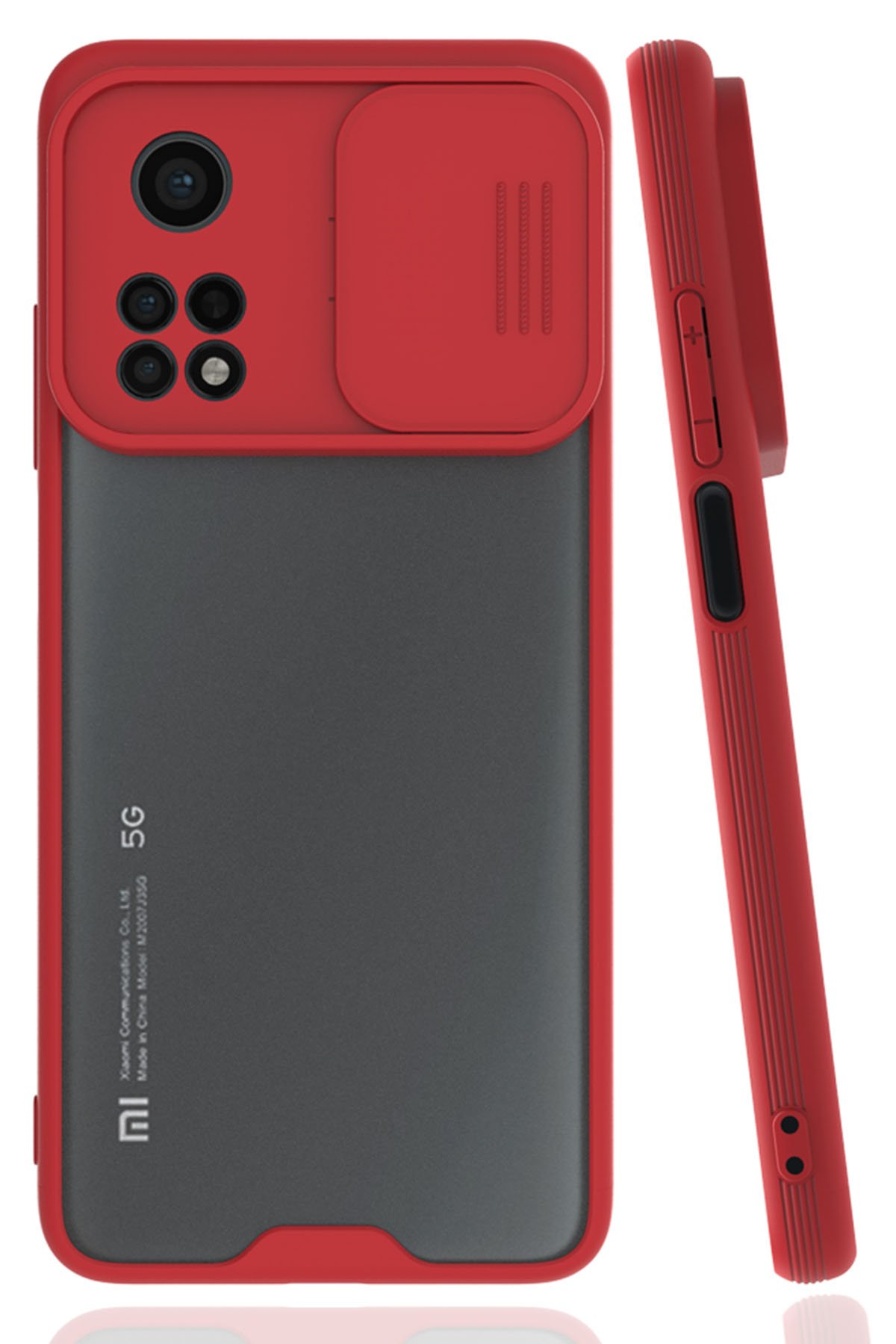  Xiaomi Mi 10T Kılıf Platin Kamera Koruma Silikon - Kırmızı