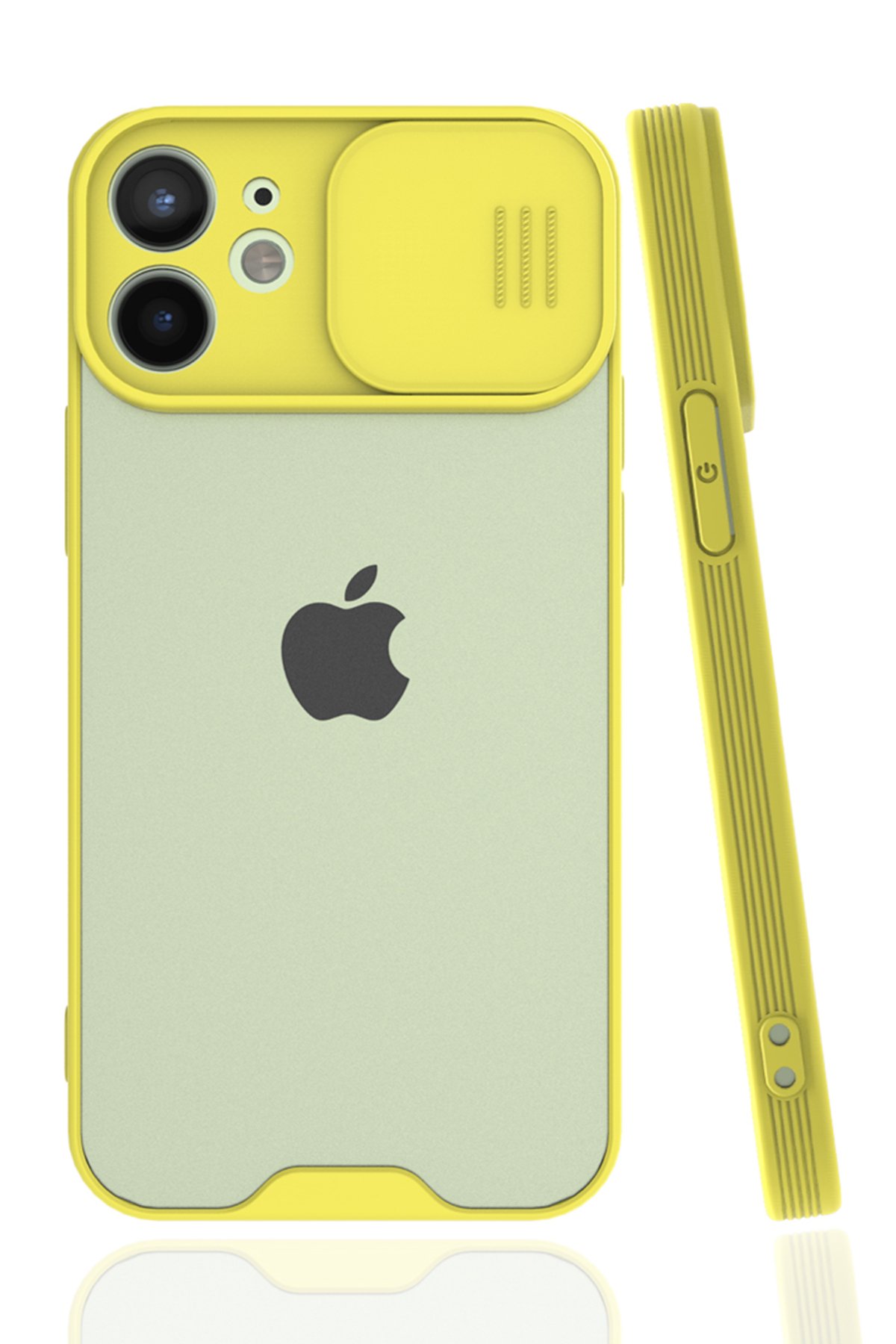 iPhone 12 Mini Kılıf Platin Kamera Koruma Silikon - Sarı iPhone 12 Mini Kılıf Platin Kamera Koruma Silikon - Sarı