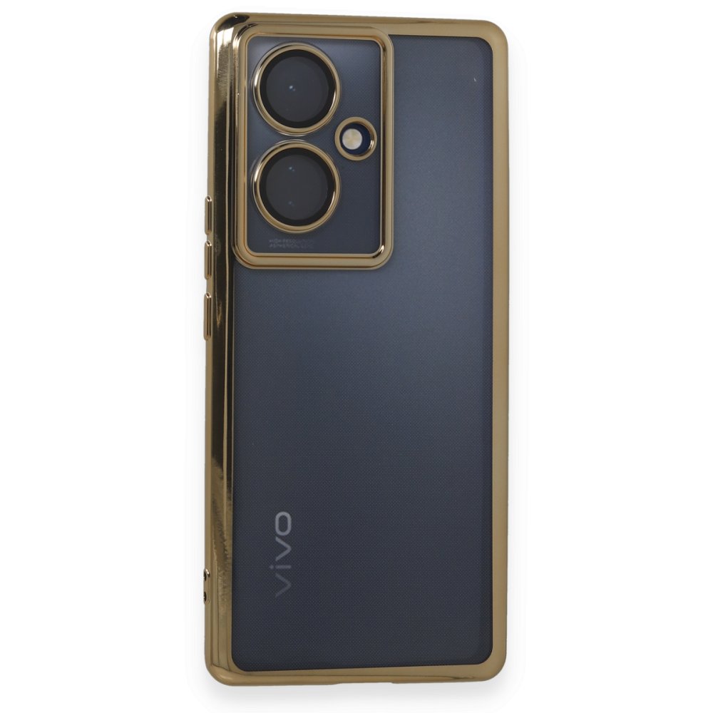Vivo V29 Lite Kılıf Razer Lensli Silikon - Gold Vivo V29 Lite Kılıf Razer Lensli Silikon - Gold