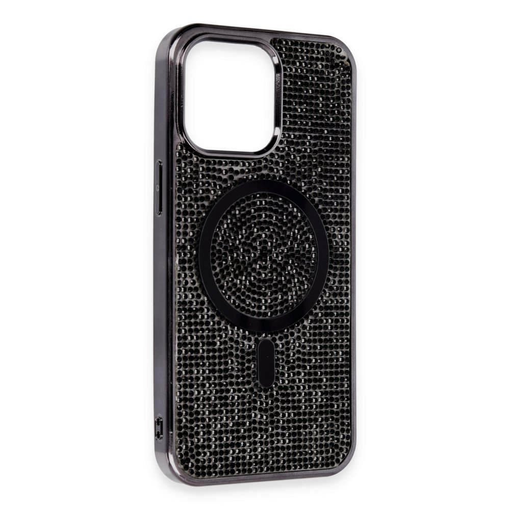 iPhone 15 Kılıf Diamond Magsafe Kapak - Siyah iPhone 15 Kılıf Diamond Magsafe Kapak - Siyah