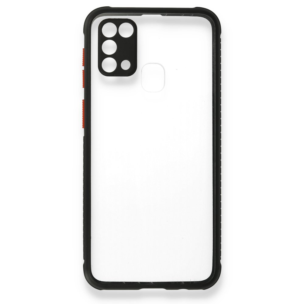  Samsung Galaxy M31 Kılıf Miami Şeffaf Silikon - Siyah