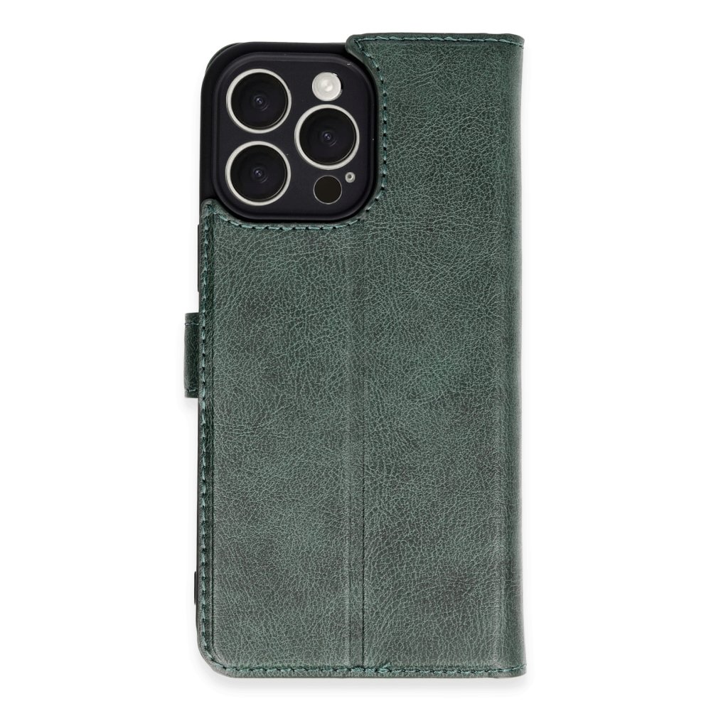  iPhone 16 Pro Max Kılıf Trend S Plus Kapaklı Kılıf - Yeşil