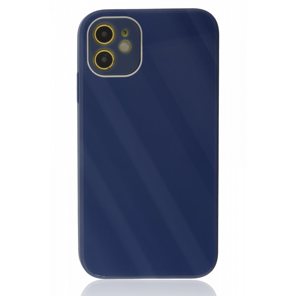 iPhone 12 Kılıf Glass Kapak - Lacivert iPhone 12 Kılıf Glass Kapak - Lacivert