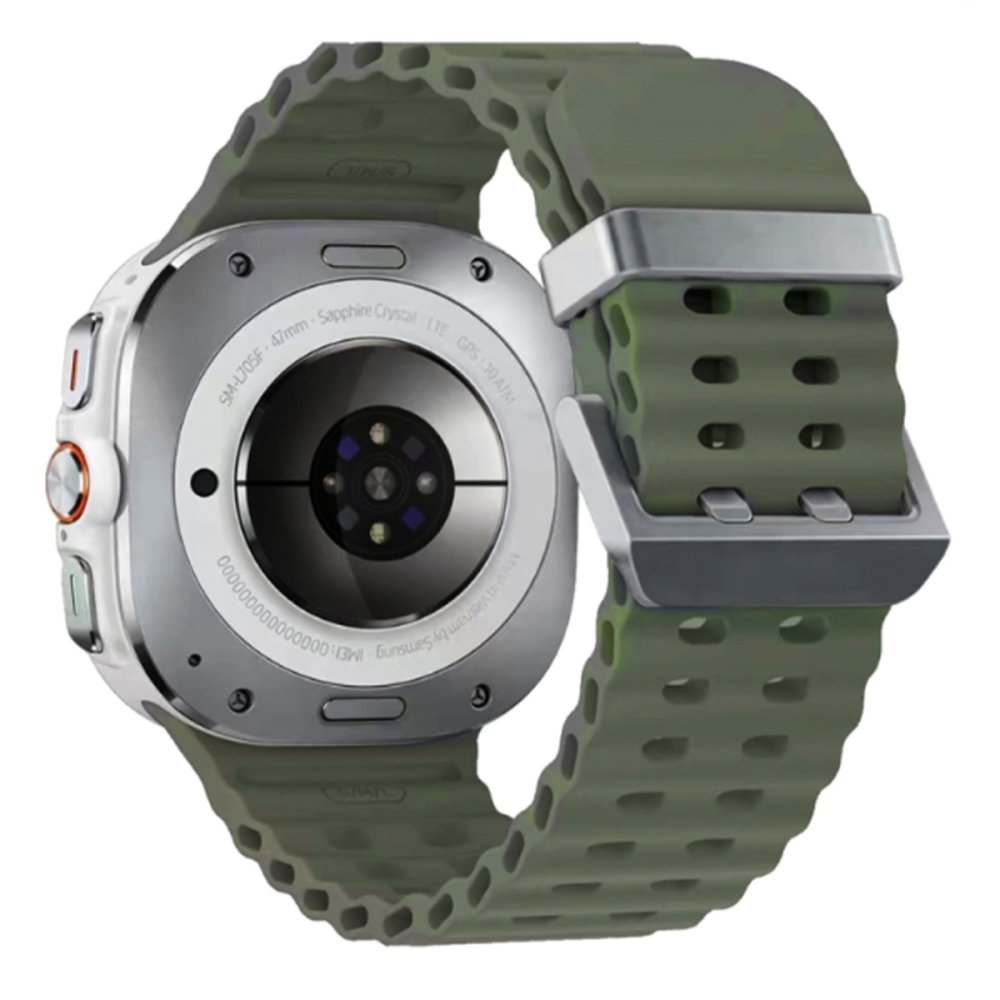  Watch 7 Ultra KR417 Rug Silikon Kordon - Koyu Yeşil