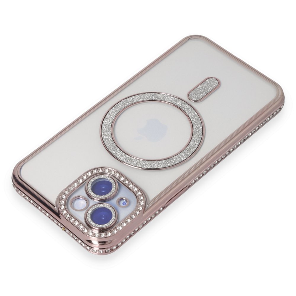 iPhone 15 Kılıf Joke Simli Magneticsafe Kılıf - Pembe  iPhone 15 Kılıf Joke Simli Magneticsafe Kılıf - Pembe