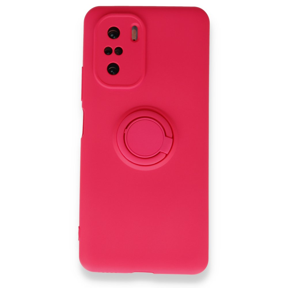 Redmi K40 Kılıf Viktor Yüzüklü Silikon - Pembe