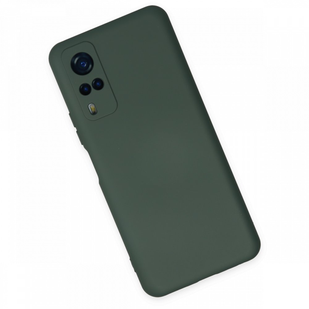  Vivo Y31 2021 Kılıf Nano içi Kadife Silikon - Koyu Yeşil