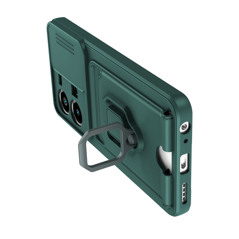  Vivo Y22S Kılıf Zuma Kartvizitli Yüzüklü Silikon - Yeşil