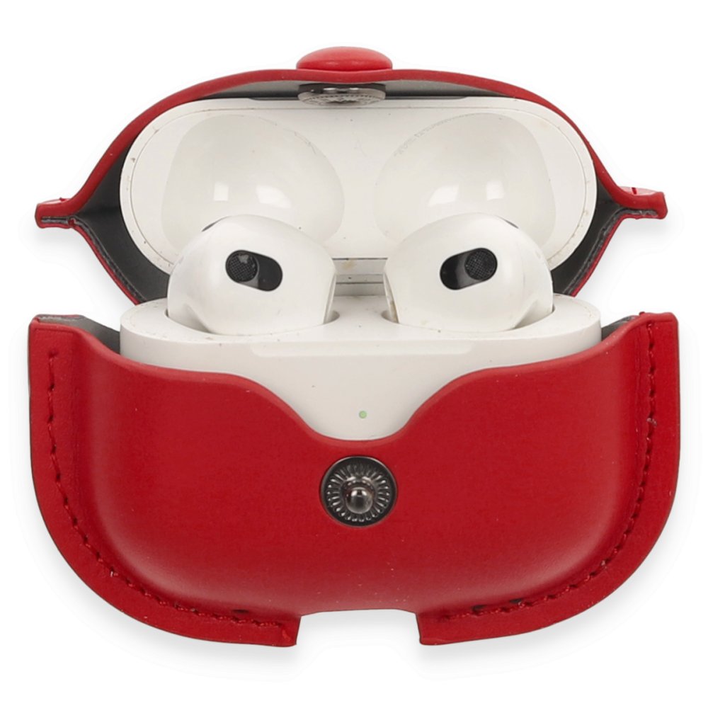 Airpods 3 (3.nesil) Çanta Deri Kılıf - Kırmızı Airpods 3 (3.nesil) Çanta Deri Kılıf - Kırmızı