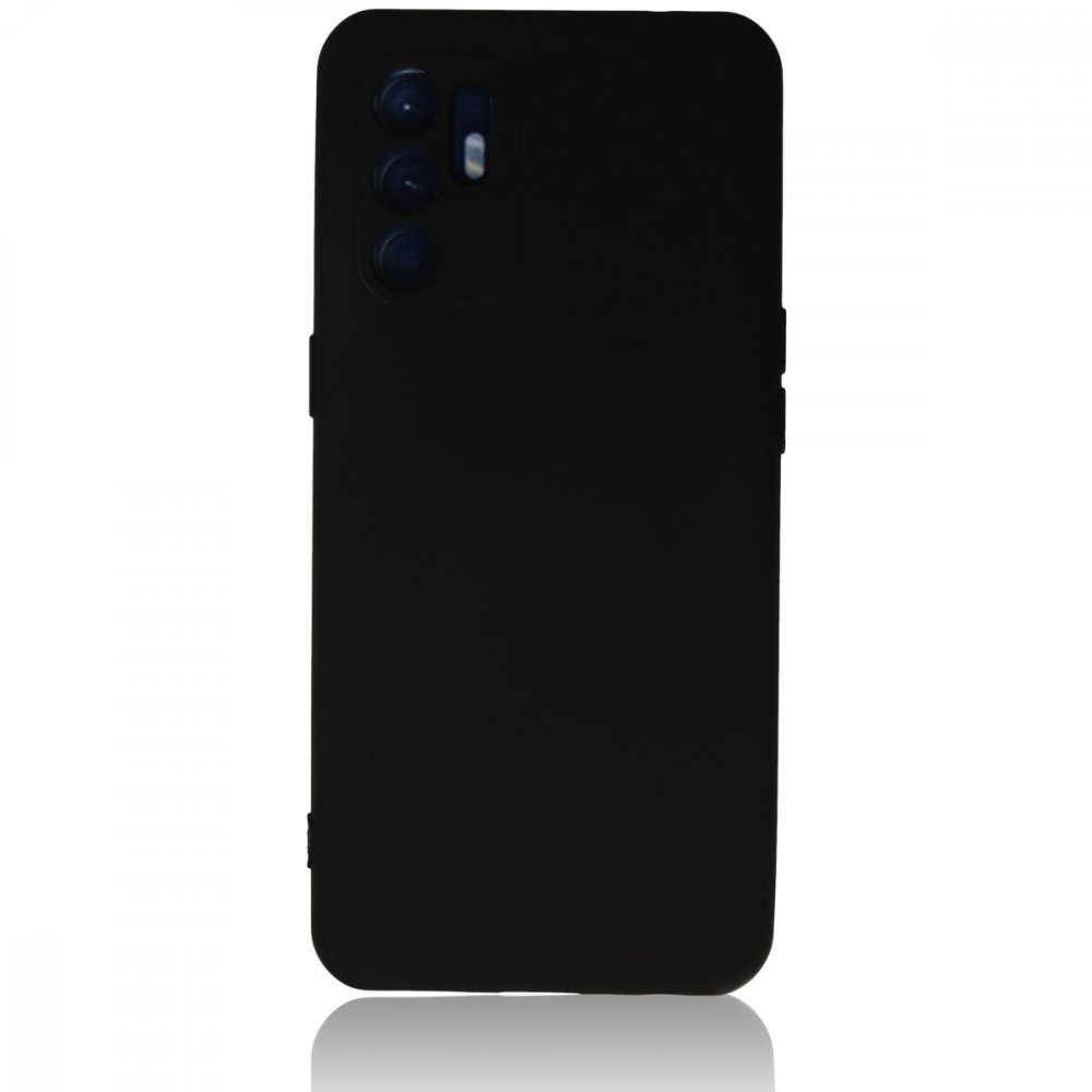  Oppo Reno 6 Kılıf Nano içi Kadife Silikon - Siyah