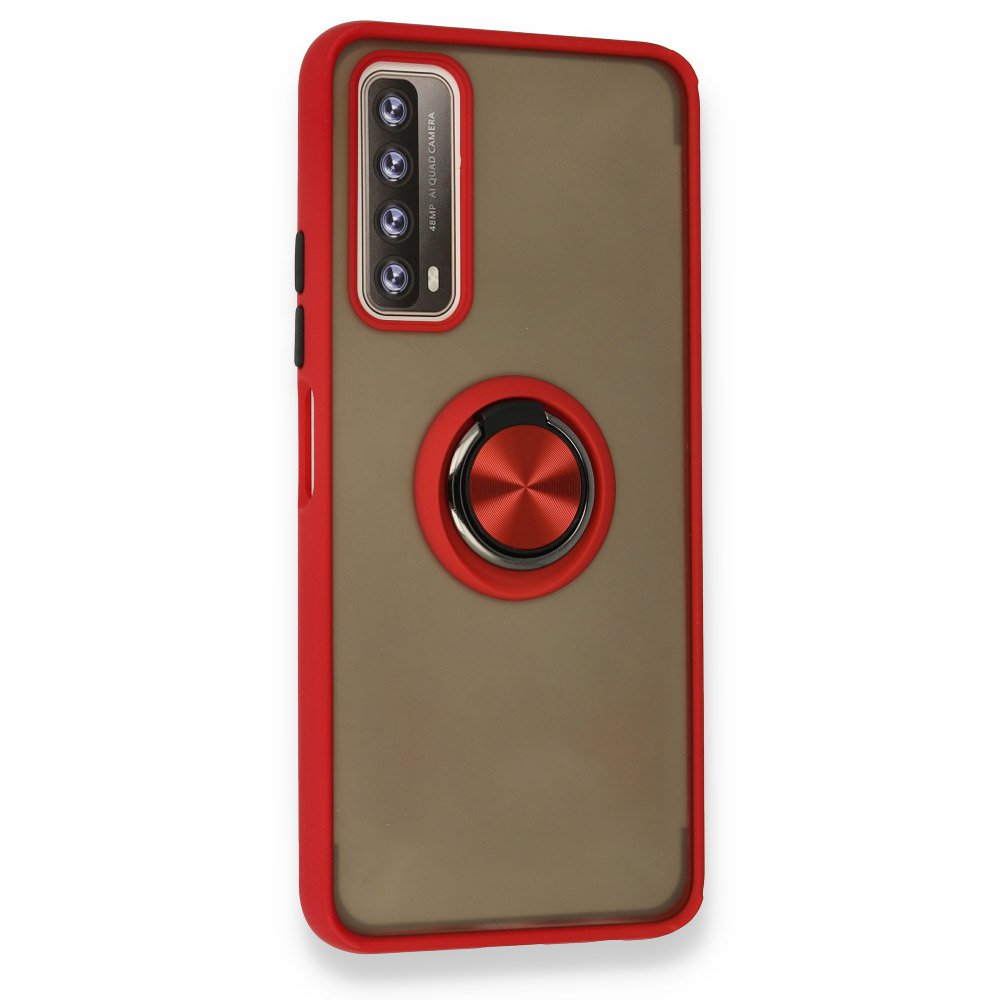 Huawei P Smart 2021 Kılıf Montreal Yüzüklü Silikon Kapak - Kırmızı  Huawei P Smart 2021 Kılıf Montreal Yüzüklü Silikon Kapak - Kırmızı